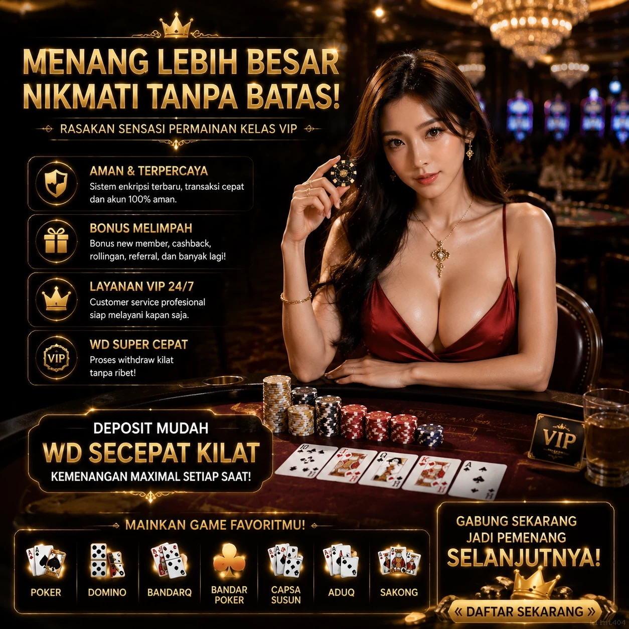 Cuplikan layar menu unduhan kilat404 untuk perangkat Android